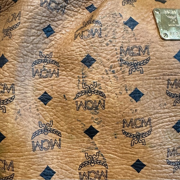 MCM Cognac Logo Visetos Shoulder Hobo Bag - Picture 16 of 16